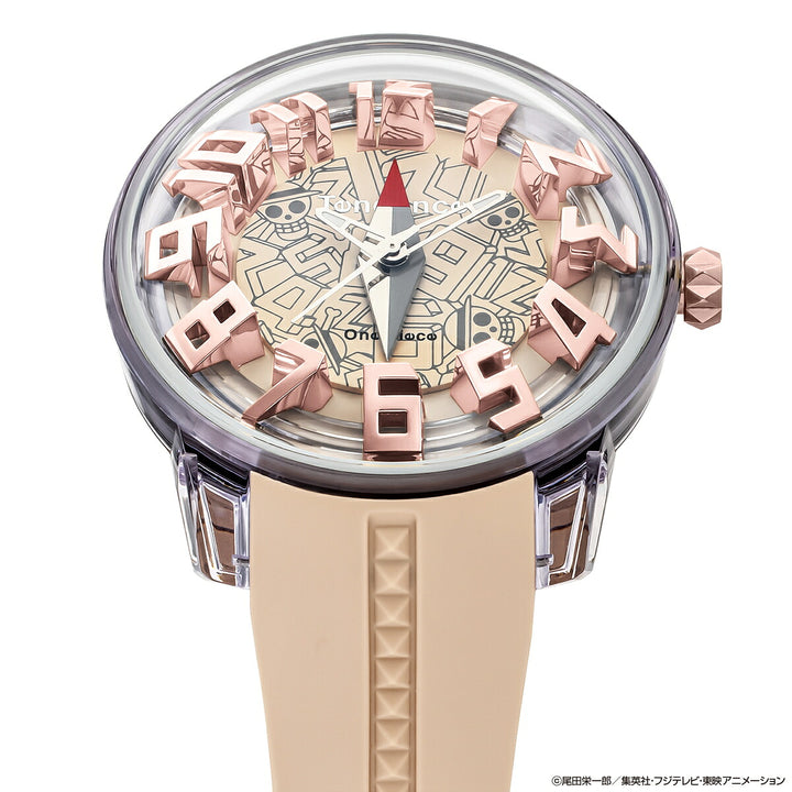 テンデンス ワンピース コラボレーション 第1弾 復刻モデル ログポース TY023009-P メンズ クオーツ 電池式 シリコンバンド ベージュ