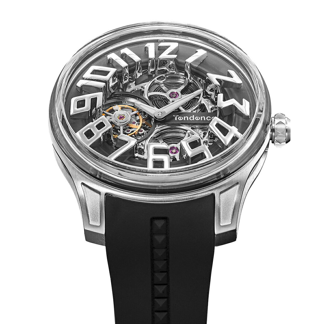 テンデンス K9 Tourbillion トゥールビリオン 限定モデル 第4弾 TY230005 メンズ 機械式 手巻き シリコンバンド ブラック