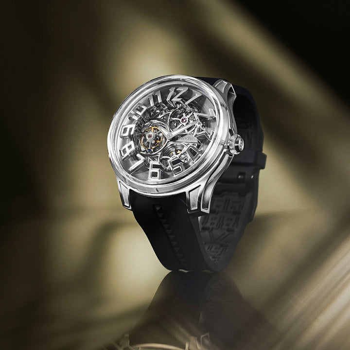 テンデンス K9 Tourbillion トゥールビリオン 限定モデル 第4弾 TY230005 メンズ 機械式 手巻き シリコンバンド ブラック
