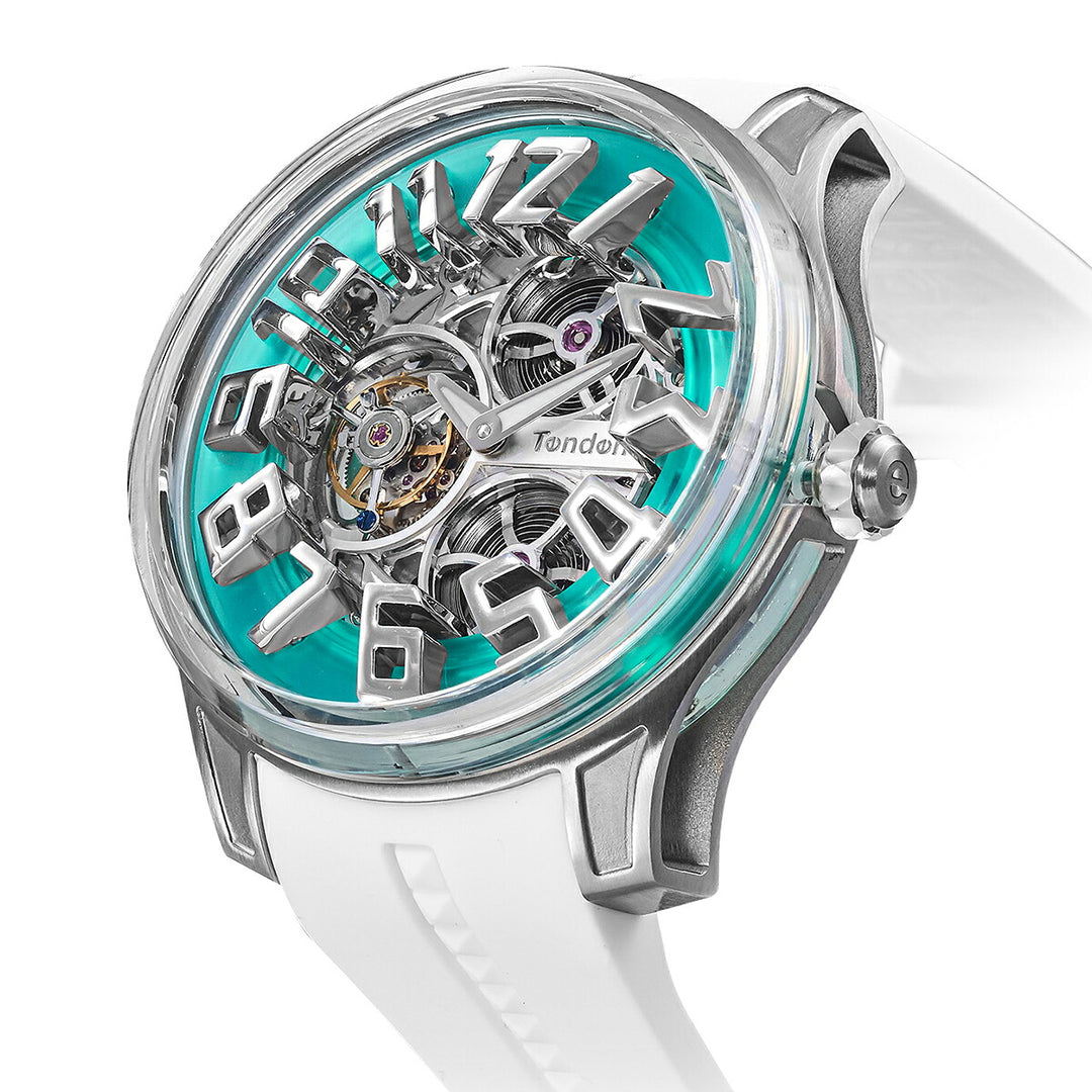 テンデンス K9 Tourbillion トゥールビリオン 限定モデル 第4弾 TY230006 メンズ 機械式 手巻き シリコンバンド ライトブルー