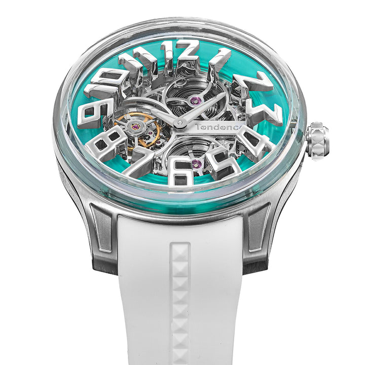 テンデンス K9 Tourbillion トゥールビリオン 限定モデル 第4弾 TY230006 メンズ 機械式 手巻き シリコンバンド ライトブルー