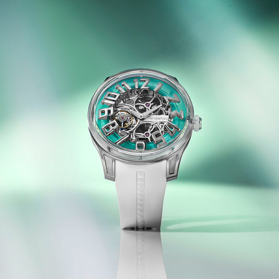 テンデンス K9 Tourbillion トゥールビリオン 限定モデル 第4弾 TY230006 メンズ 機械式 手巻き シリコンバンド ライトブルー