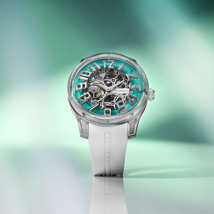 テンデンス K9 Tourbillion トゥールビリオン 限定モデル 第4弾 TY230006 メンズ 機械式 手巻き シリコンバンド ライトブルー