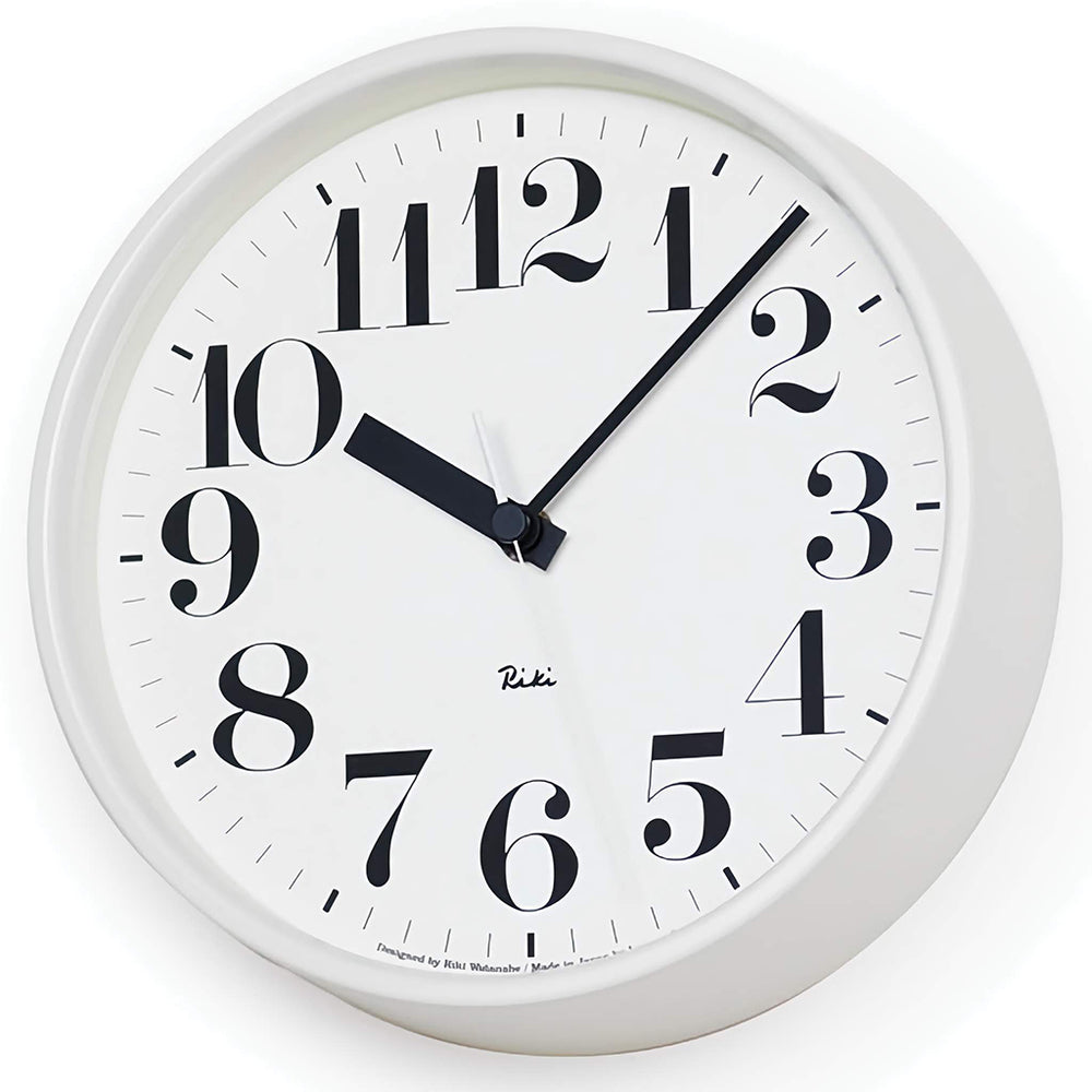 リキ クロック 電波 スチール 掛時計 ホワイト シンプル アラビア数字 WR08-25WH タカタレムノス