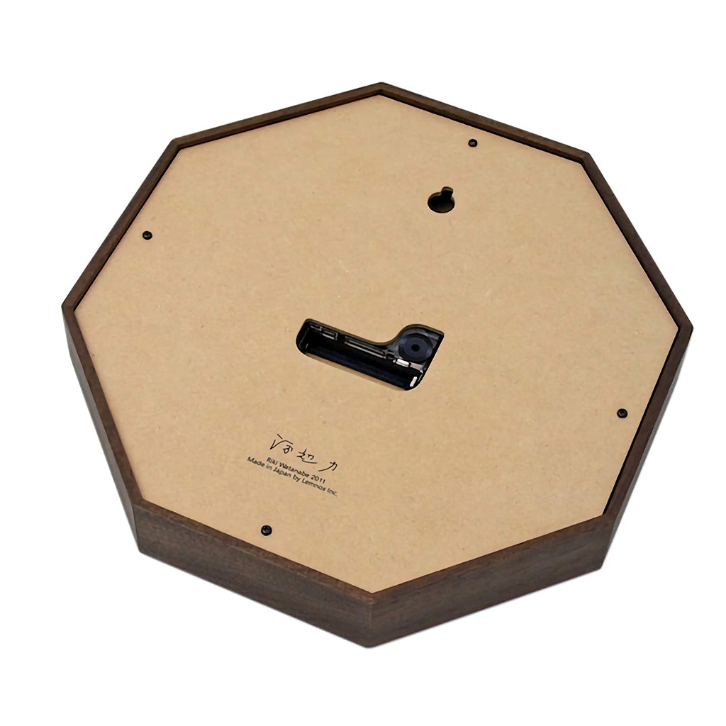 リキ 八角の時計 クロック 掛時計 ホワイト シンプル WR11-01 ウォールナット タカタレムノス