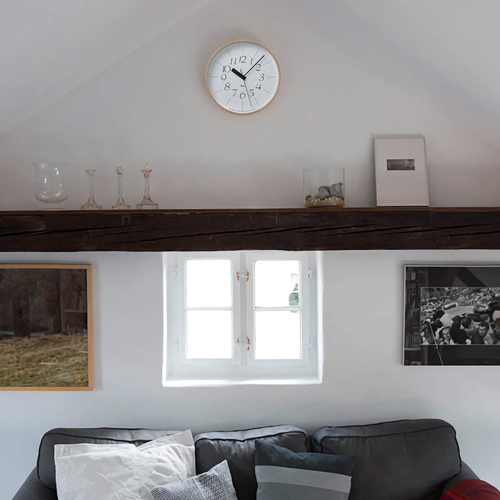 リキ クロック 電波 掛時計 スイープセコンド ナチュラル ユニバーサル WR20-01 タカタレムノス