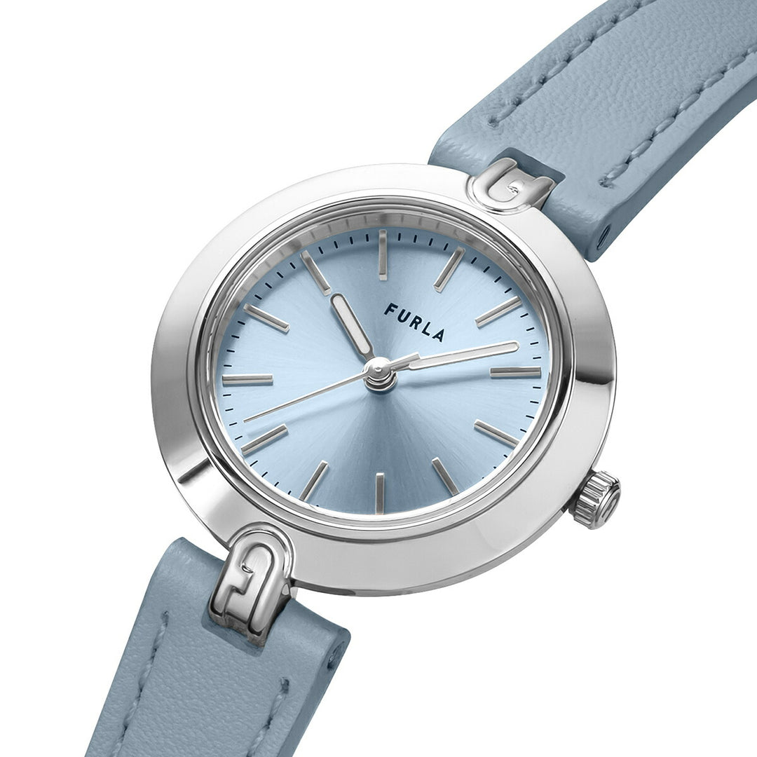 フルラ ロゴリンクス 3針 WW00006013L1 レディース クオーツ 電池式 サンレイダイヤル 革ベルト ブルー