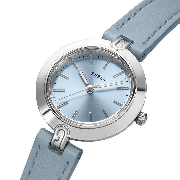 フルラ ロゴリンクス 3針 WW00006013L1 レディース クオーツ 電池式 サンレイダイヤル 革ベルト ブルー