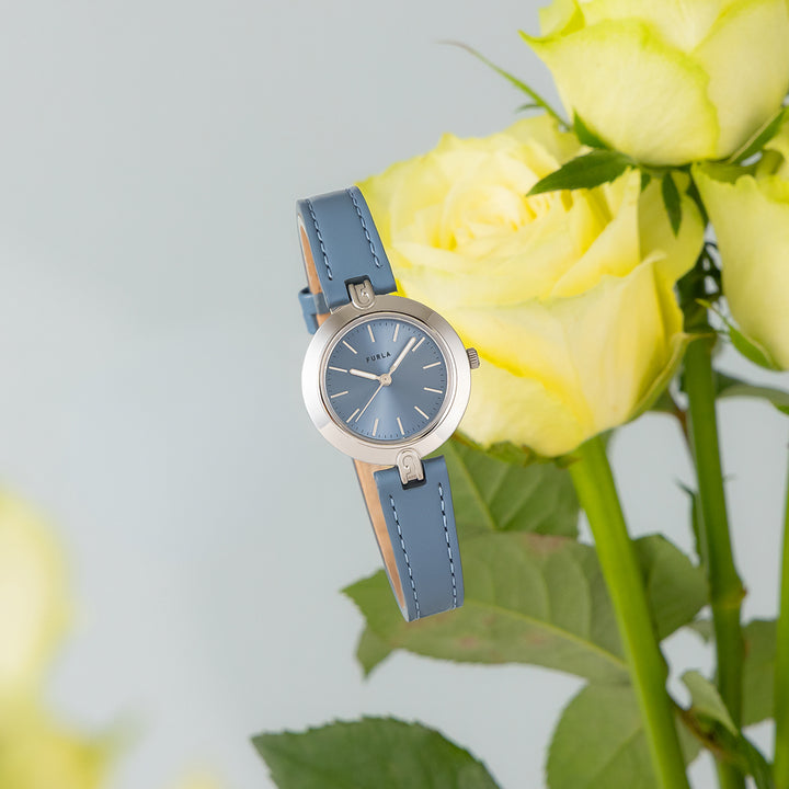 フルラ ロゴリンクス 3針 WW00006013L1 レディース クオーツ 電池式 サンレイダイヤル 革ベルト ブルー