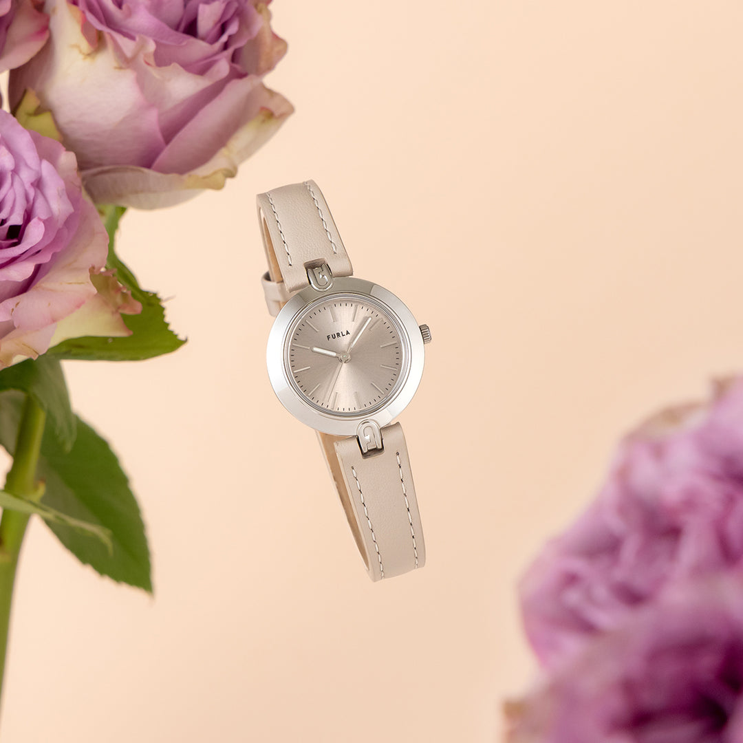 フルラ ロゴリンクス 3針 WW00006014L1 レディース クオーツ 電池式 サンレイダイヤル 革ベルト グレー