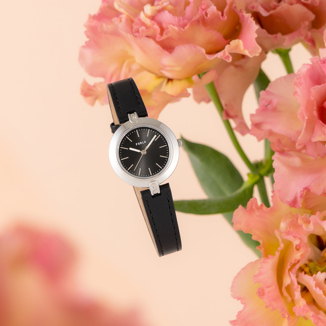 フルラ ロゴリンクス 3針 WW00006015L1 レディース クオーツ 電池式 サンレイダイヤル 革ベルト ブラック