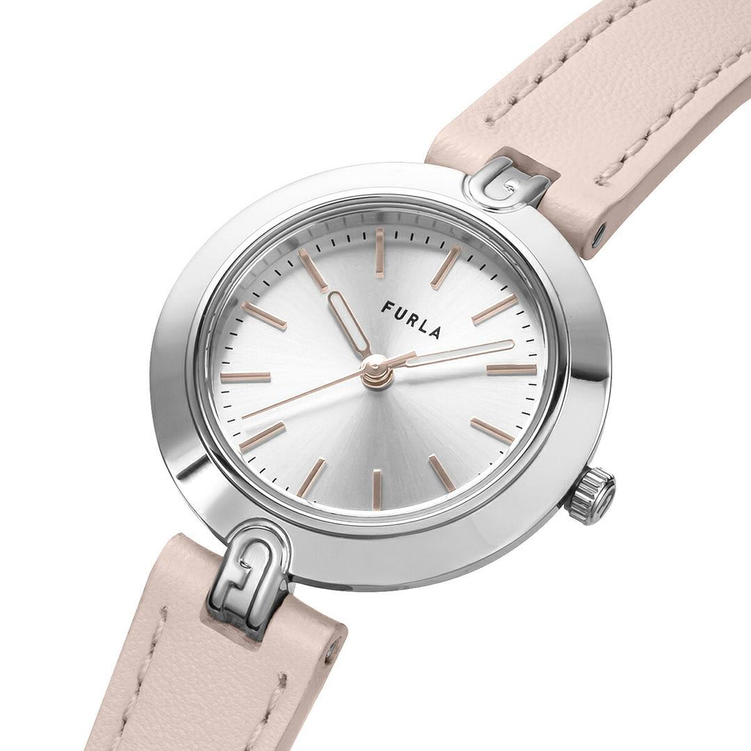 フルラ ロゴリンクス 3針 WW00006016L1 レディース クオーツ 電池式 サンレイダイヤル 革ベルト ピンク