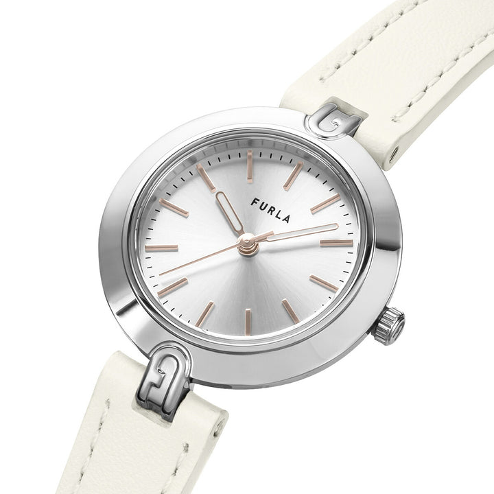 フルラ ロゴリンクス 3針 WW00006017L1 レディース クオーツ 電池式 サンレイダイヤル 革ベルト ホワイト