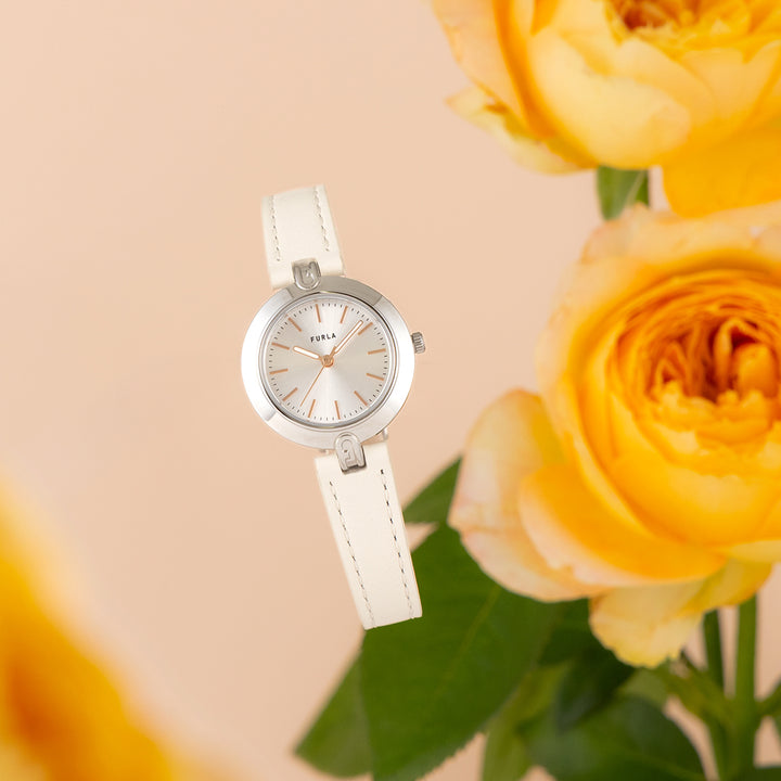 フルラ ロゴリンクス 3針 WW00006017L1 レディース クオーツ 電池式 サンレイダイヤル 革ベルト ホワイト