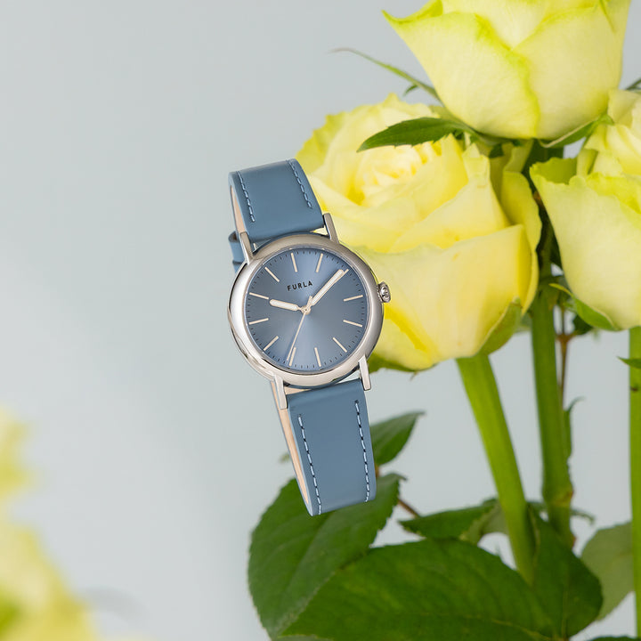 フルラ イージーシェイプ 3針 WW00024044L1 レディース クオーツ 電池式 サンレイダイヤル 革ベルト ブルー