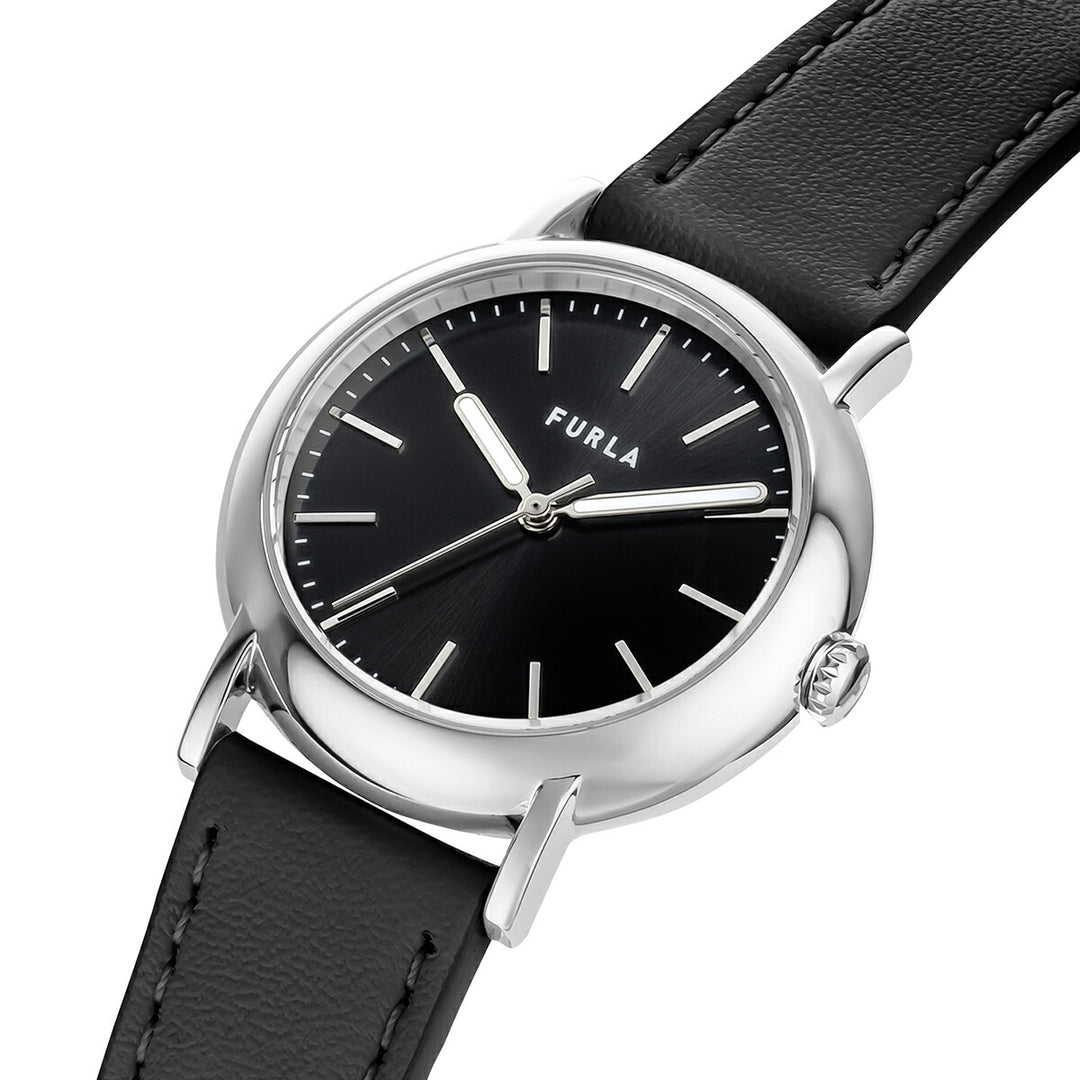 フルラ イージーシェイプ 3針 WW00024046L1 レディース クオーツ 電池式 サンレイダイヤル 革ベルト ブラック