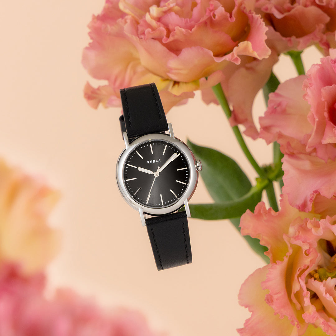 フルラ イージーシェイプ 3針 WW00024046L1 レディース クオーツ 電池式 サンレイダイヤル 革ベルト ブラック