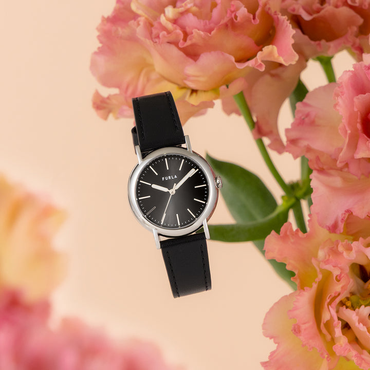 フルラ イージーシェイプ 3針 WW00024046L1 レディース クオーツ 電池式 サンレイダイヤル 革ベルト ブラック