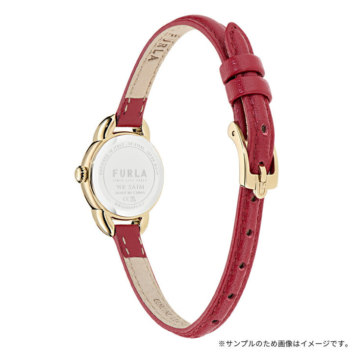 フルラ ミニシェイプ 2針 レッド WW00064003L2 レディース クオーツ 電池式 サンレイダイヤル 革ベルト
