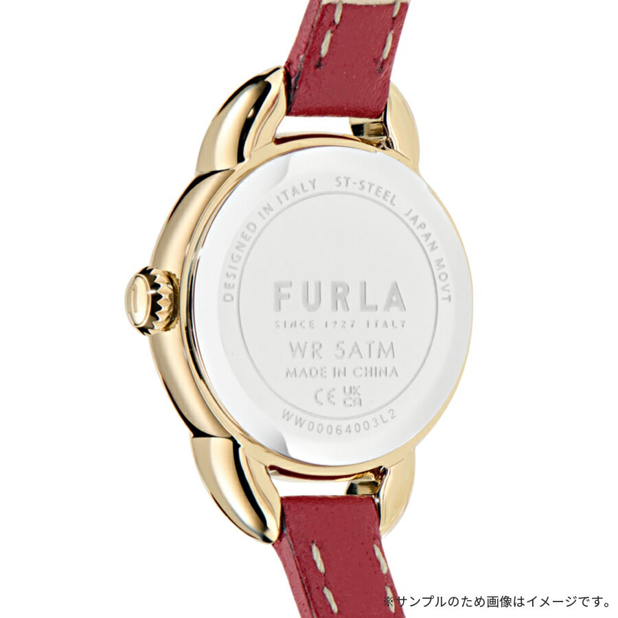 フルラ ミニシェイプ 2針 レッド WW00064003L2 レディース クオーツ 電池式 サンレイダイヤル 革ベルト