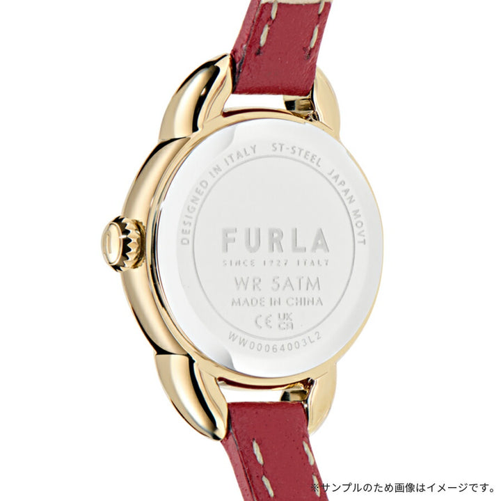 フルラ ミニシェイプ 2針 レッド WW00064003L2 レディース クオーツ 電池式 サンレイダイヤル 革ベルト