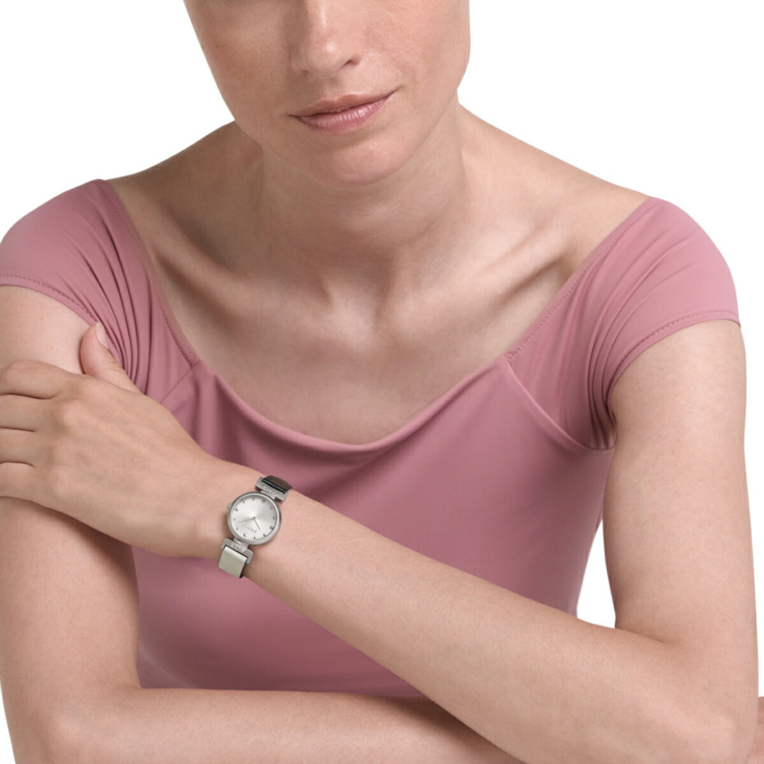 フルラ ツイスト 2針 WW00069001L1 レディース クオーツ 電池式 リバーシブル 革ベルト ブラック ホワイト