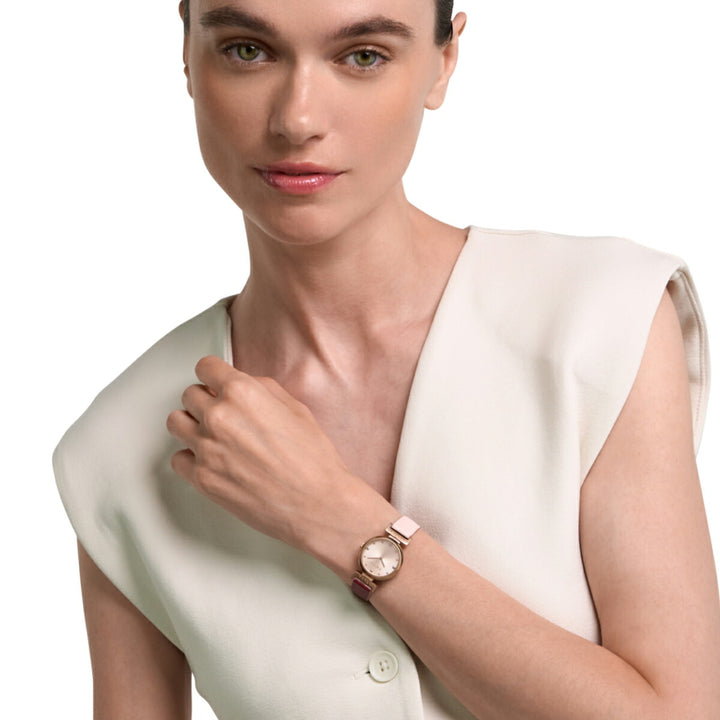 フルラ ツイスト 2針 WW00069004L3 レディース クオーツ 電池式 リバーシブル 革ベルト ピンク ボルドー