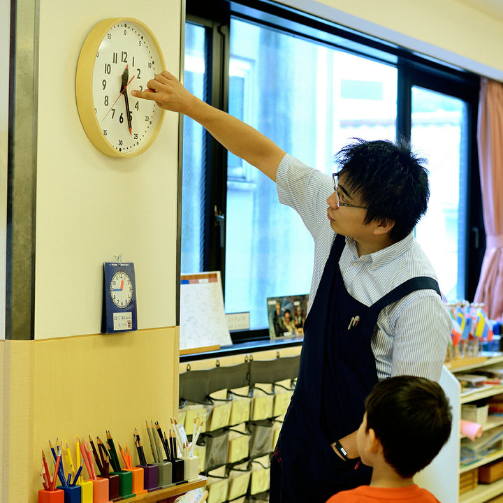タカタレムノス 掛け時計 fun pun clock ふんぷんくろっく L ナチュラル 35.4cm クオーツ 電池式 土橋陽子 YD14-08L
