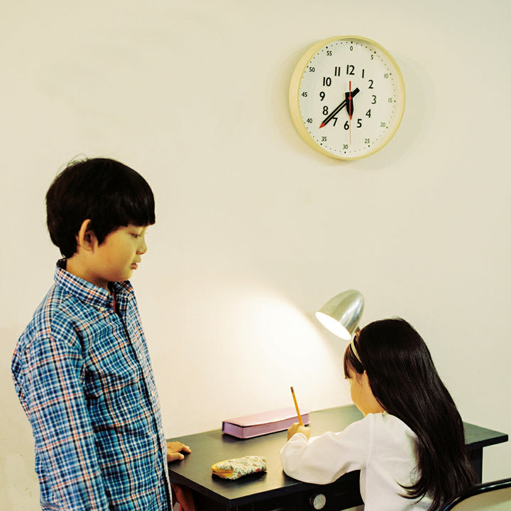 タカタレムノス 掛け時計 fun pun clock ふんぷんくろっく M ナチュラル 30.5cm クオーツ 電池式 土橋陽子 YD14-08M