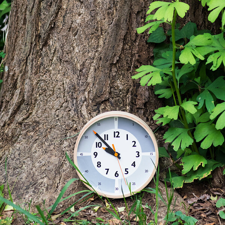 タカタレムノス 掛け時計 fun pun clock with color! ふんぷんくろっく グレー 20.3cm クオーツ 電池式 土橋陽子 YD23-09GY
