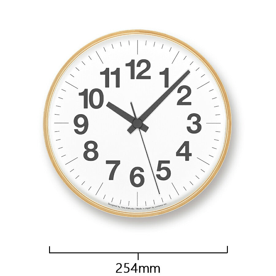 タカタレムノス 掛け時計 カーサ ナンバーの時計 PLY クオーツ 電池式 プライウッド スイープセコンド 角田 陽太 YK21-14
