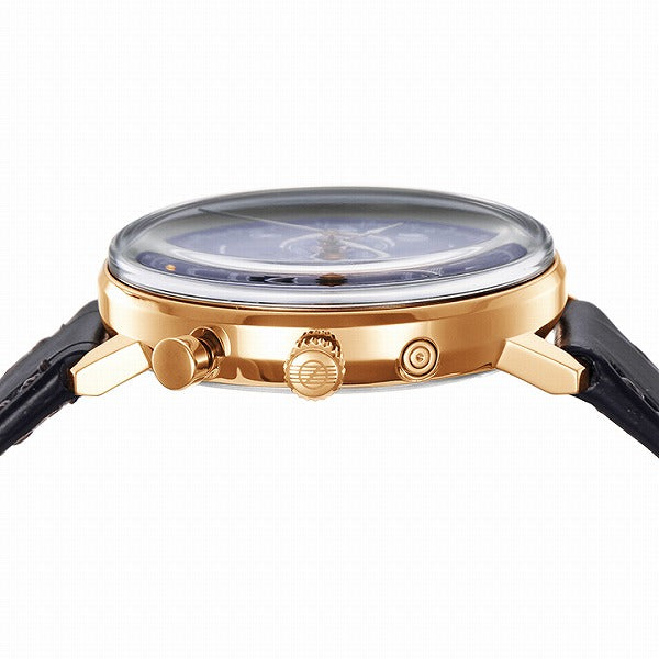 ツェッペリン ヒンデンブルク 7039-3 メンズ 腕時計 クオーツ ネイビー 革ベルト ムーンフェイズ デイデイト表示