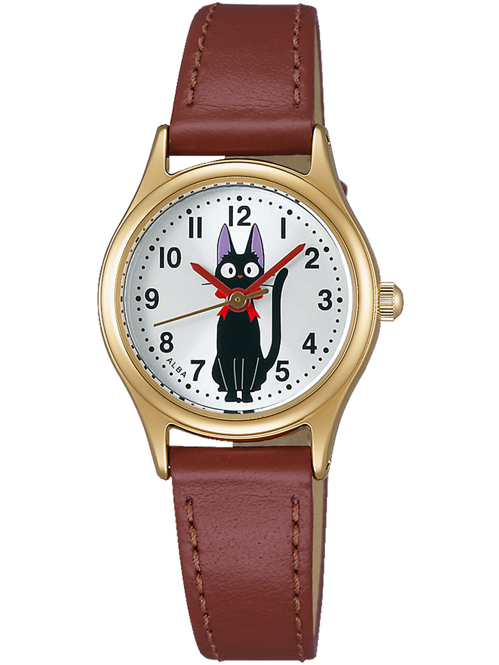 アルバ 魔女の宅急便 ジジ ACCK405 レディース 腕時計 電池式 クオーツ 革ベルト 黒猫