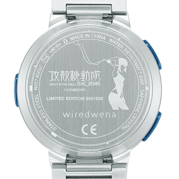 セイコー ソニー wiredwena ワイアードウェナ 攻殻機動隊 SAC_2045 コラボレーション限定モデル タチコマモデル AGAB704 メンズ 腕時計 wena 3 シルバー ブルー