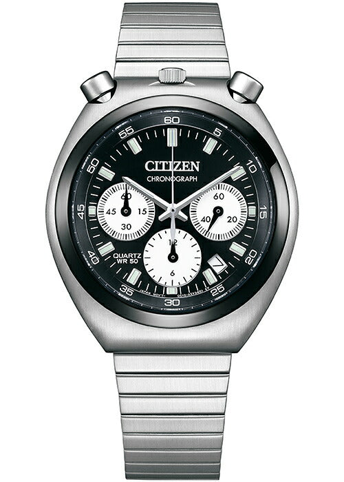 シチズン レコードレーベル ツノクロノ AN3660-81E メンズ 腕時計 クオーツ 電池式 クロノグラフ ブラック
