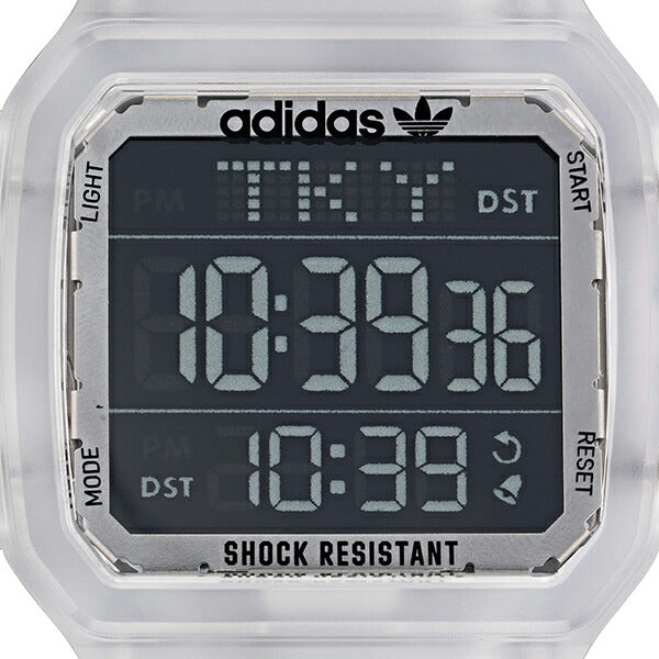 adidas アディダス STREET ストリート DIGITAL ONE GMT デジタルワン GMT AOST22049 メンズ 腕時計 電池式 デジタル ワールドタイム クリア