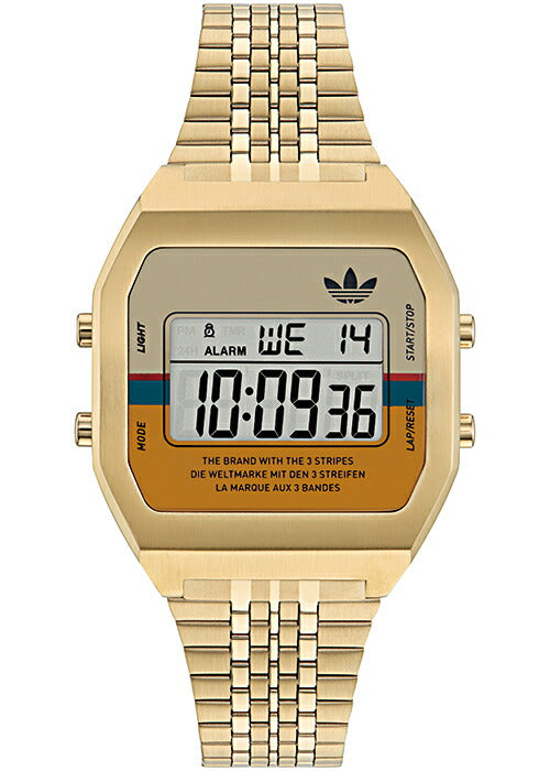アディダス ストリート デジタルツー AOST23555 メンズ レディース 腕時計 電池式 デジタル メタルベルト ゴールド