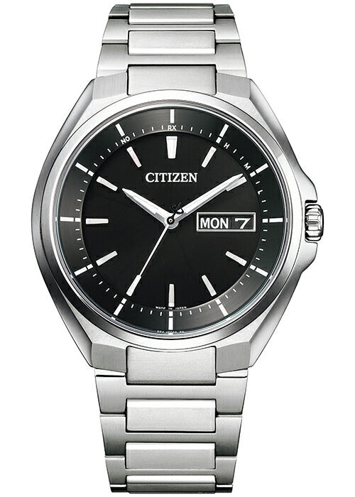 シチズン アテッサ 3針モデル AT6050-54E メンズ 腕時計 ソーラー 電波 デイデイト ブラック