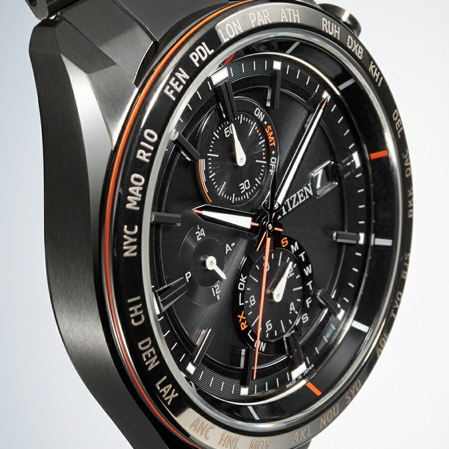 シチズン アテッサ ACT Line アクトライン ブラックチタンシリーズ AT8185-62E メンズ 腕時計 ソーラー 電波 クロノグラフ