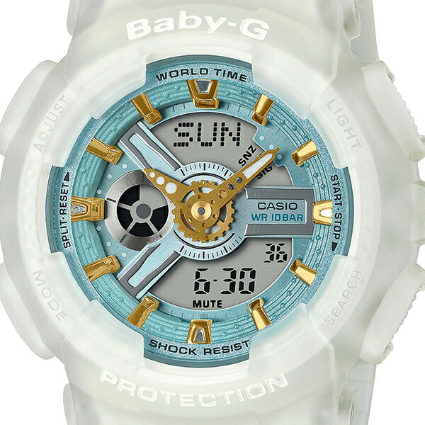 BABY-G ベビージー シーグラス カラーズ BA-110SC-7AJF レディース 腕時計 アナデジ ホワイト 国内正規品 カシオ