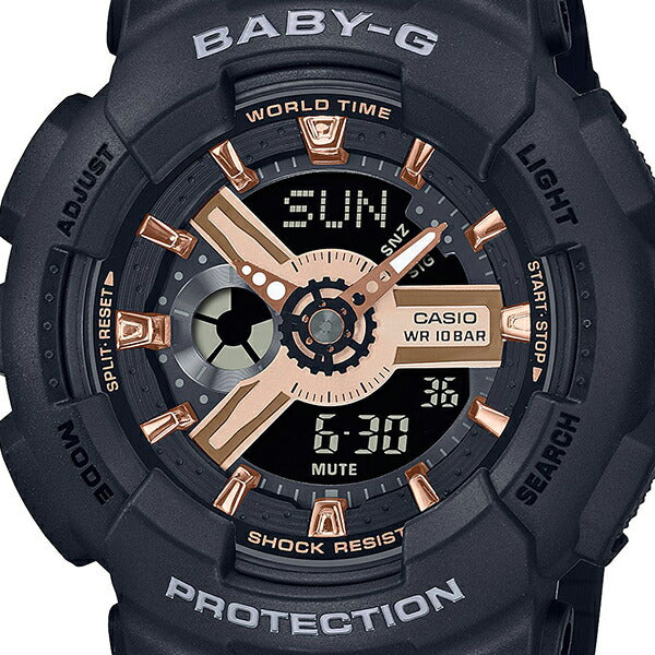 BABY-G ベビージー BA-110シリーズ G-SHOCKデザインインスパイア BA-110XRG-1AJF レディース 腕時計 電池式 アナログ デジタル ブラック 国内正規品 カシオ
