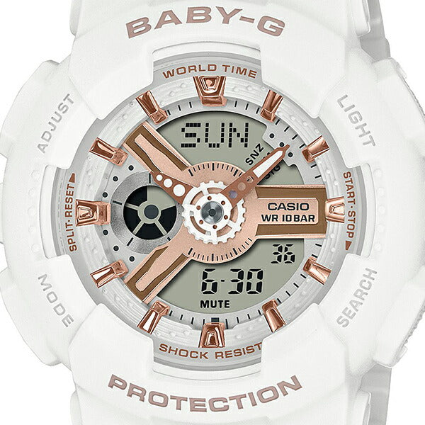 BABY-G ベビージー BA-110シリーズ G-SHOCKデザインインスパイア BA-110XRG-7AJF レディース 腕時計 電池式 アナログ デジタル ホワイト 国内正規品 カシオ