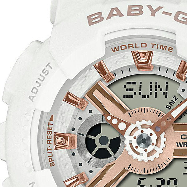 BABY-G ベビージー BA-110シリーズ G-SHOCKデザインインスパイア BA-110XRG-7AJF レディース 腕時計 電池式 アナログ デジタル ホワイト 国内正規品 カシオ