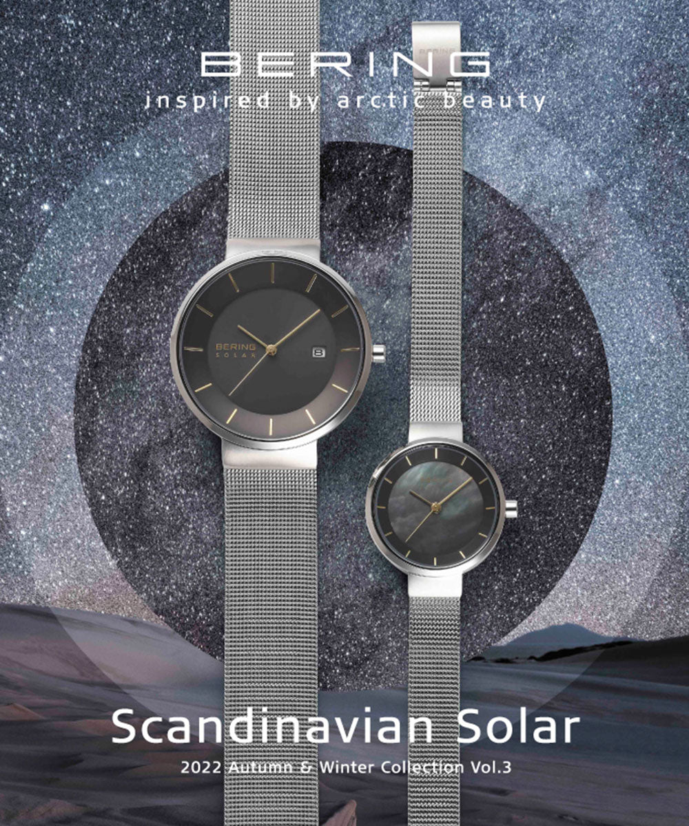 BERING ベーリング Scandinavian Solar スカンジナビアンソーラー 日本限定モデル ペア 27mm 14627-002 レディース 腕時計 ソーラー メッシュベルト