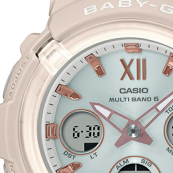 BABY-G BGA-2800シリーズ BGA-2800-4A2JF レディース 腕時計 電波ソーラー アナデジ 樹脂バンド ピンクベージュ 国内正規品 カシオ