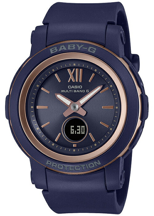 BABY-G ベビージー BGA-2900シリーズ BGA-2900-2AJF レディース 腕時計 電波ソーラー アナデジ シンプル スリム ネイビー 国内正規品 カシオ
