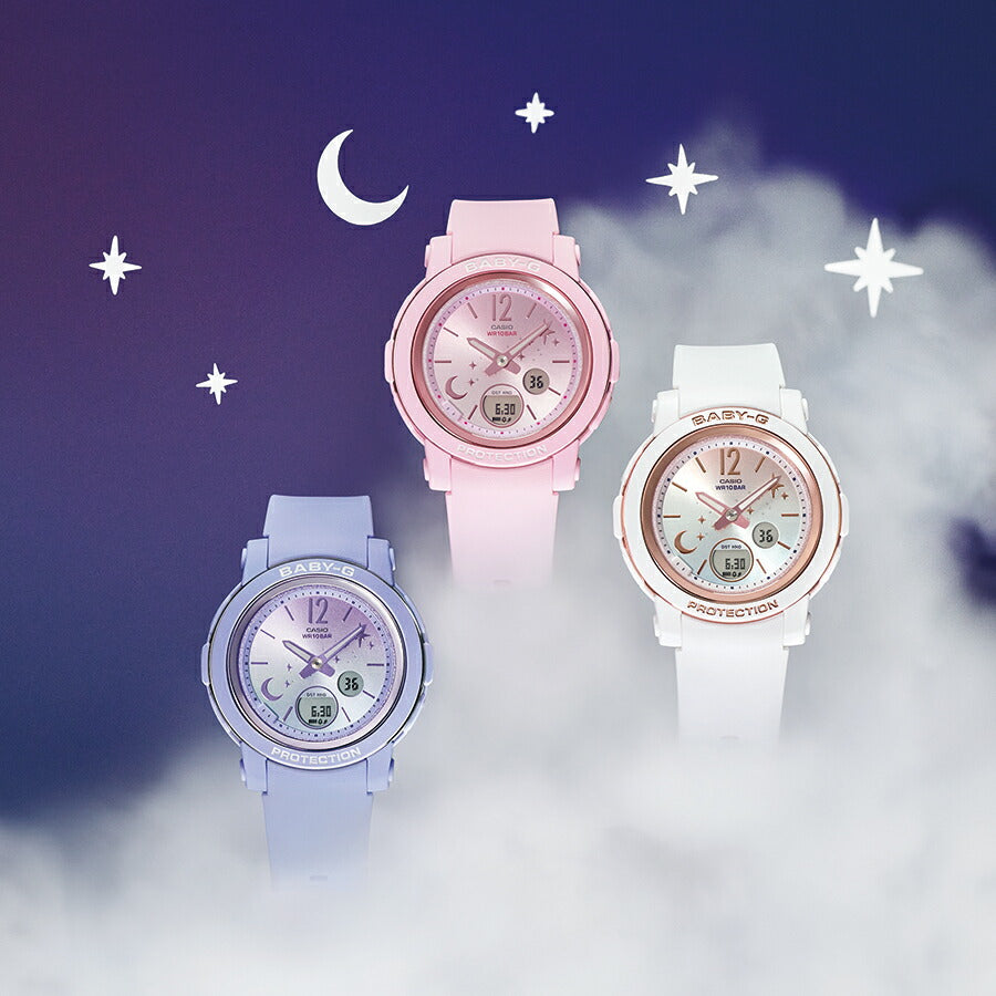 BABY-G ムーン&スター 夜空に輝く月と星 BGA-290DS-4AJF レディース アナデジ パステルピンク – THE CLOCK  HOUSE公式オンラインストア