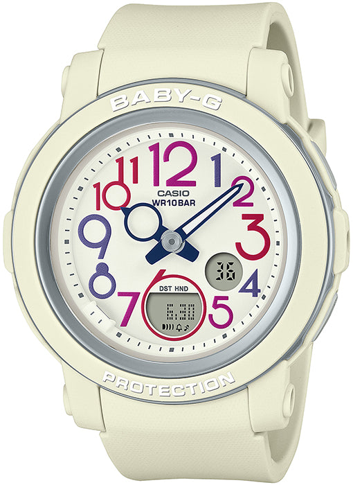 BABY-G レトロポップ マルチカラー ホワイト BGA-290PA-7AJF レディース 腕時計 電池式 アナデジ 国内正規品 カシオ