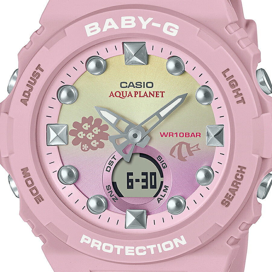 BABY-G ベビージー アクアプラネット コラボ 2023 スゲミドリイシ BGA-320AQ-4AJR レディース 腕時計 電池式 アナデジ ピンク 国内正規品 カシオ