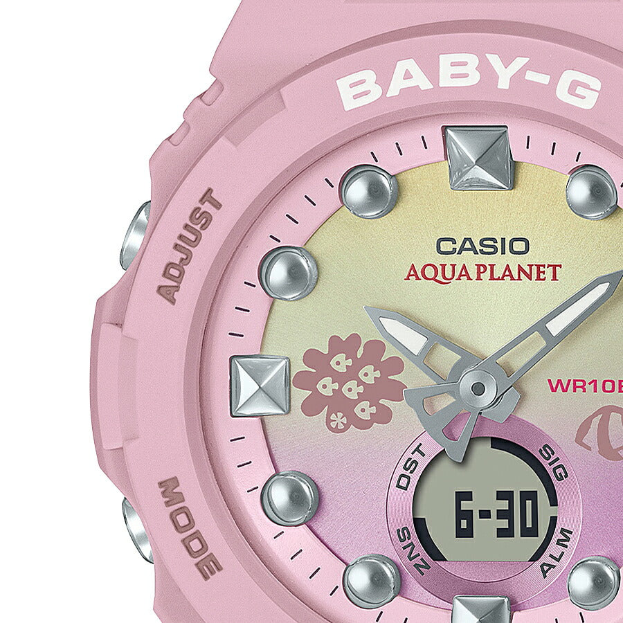 BABY-G ベビージー アクアプラネット コラボ 2023 スゲミドリイシ BGA-320AQ-4AJR レディース 腕時計 電池式 アナデジ ピンク 国内正規品 カシオ
